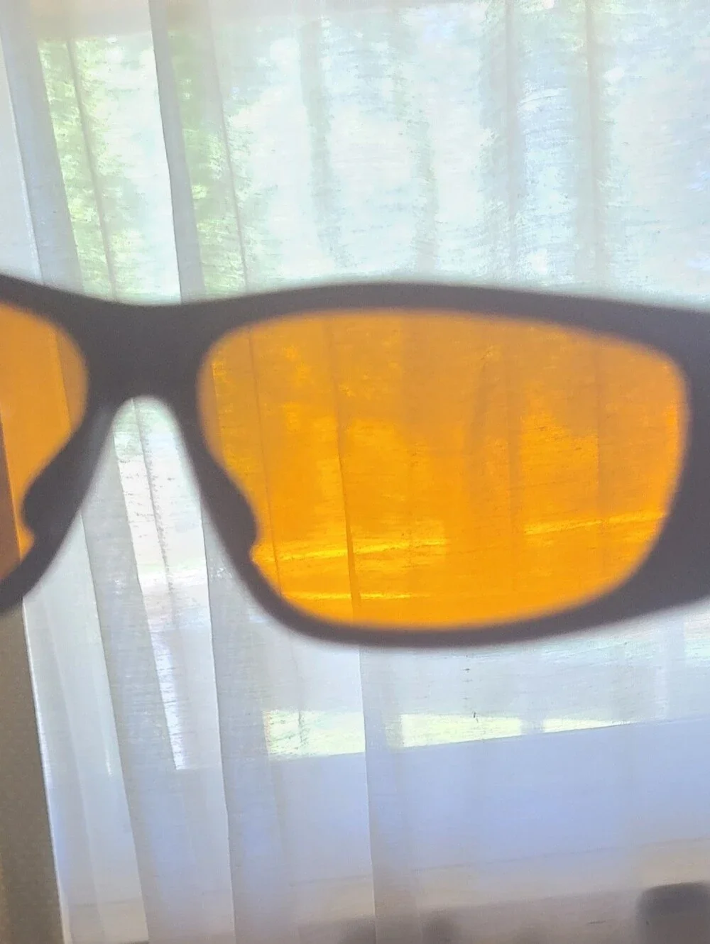 Men's Polarized Amber Lens Sunglasses - Black Frame. Wrap Style